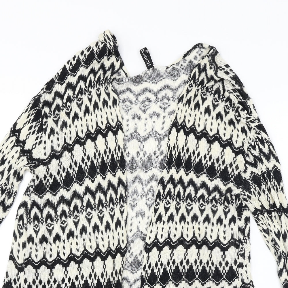 H&M Womens Ivory Geometric  Cardigan Jumper Size 8