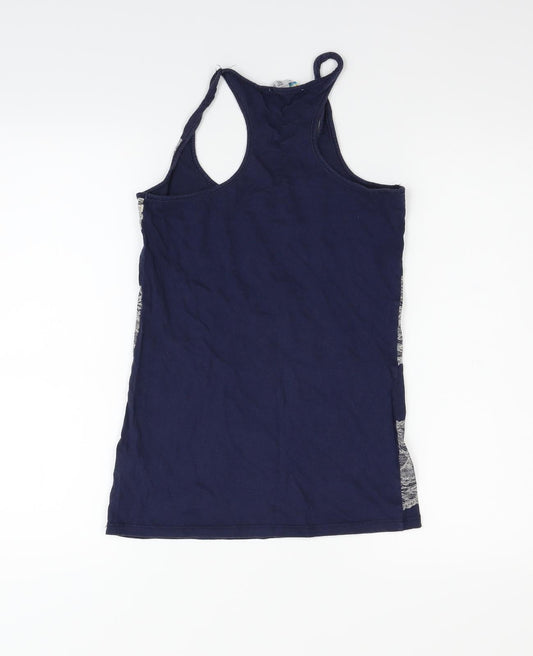 Denim  Co Womens Blue Striped  Basic Tank Size 10