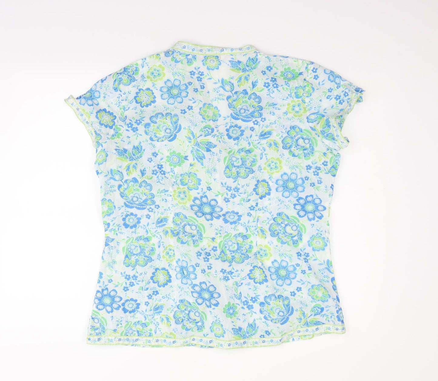 Womens UK Size 14 New Look Blue Basic Button-Up