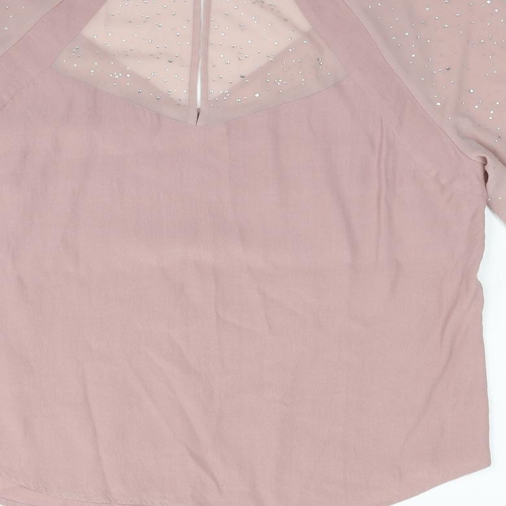 Marks and Spencer Womens Beige   Basic Blouse Size 14