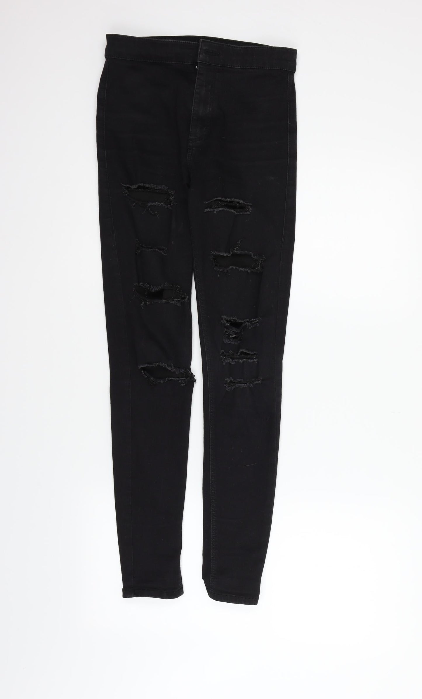 Topshop Womens Black   Straight Jeans Size 10 L32 in