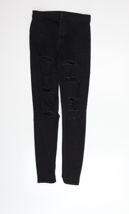 Topshop Womens Black   Straight Jeans Size 10 L32 in