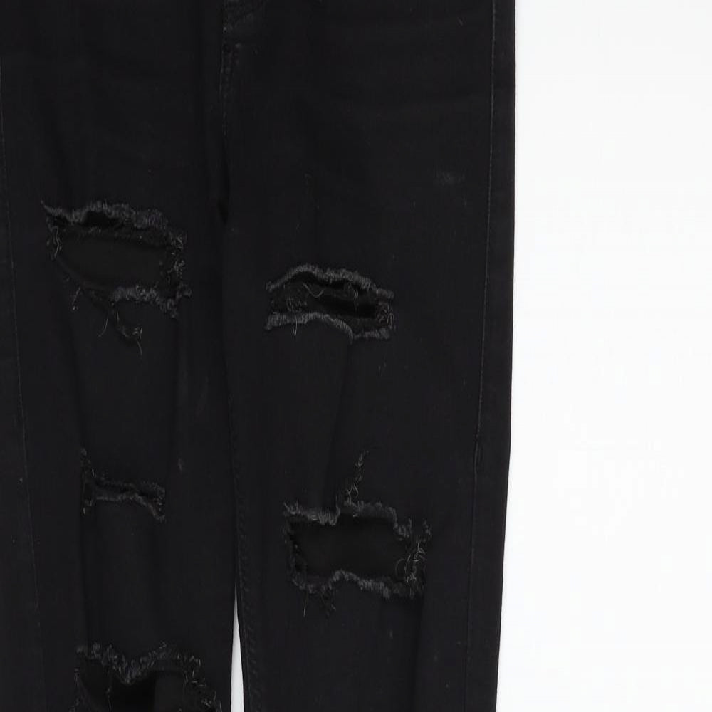 Topshop Womens Black   Straight Jeans Size 10 L32 in