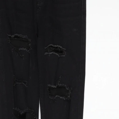 Topshop Womens Black   Straight Jeans Size 10 L32 in