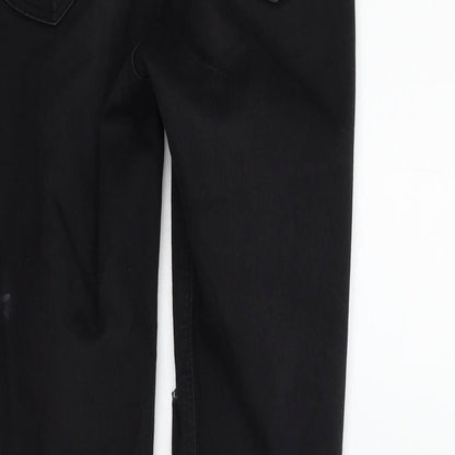 Topshop Womens Black   Straight Jeans Size 10 L32 in