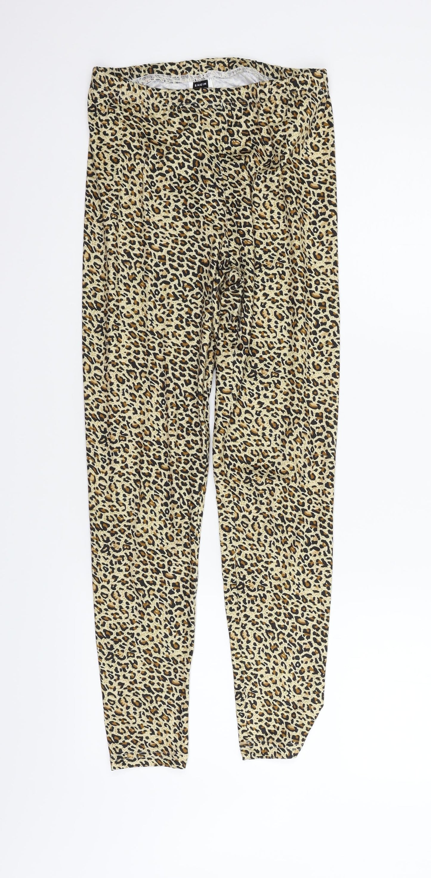 SheIn Womens Beige Animal Print  Jegging Leggings Size S L24 in