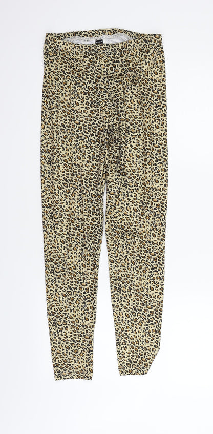 SheIn Womens Beige Animal Print  Jegging Leggings Size S L24 in