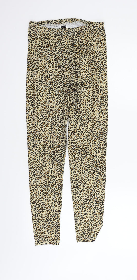 SheIn Womens Beige Animal Print  Jegging Leggings Size S L24 in