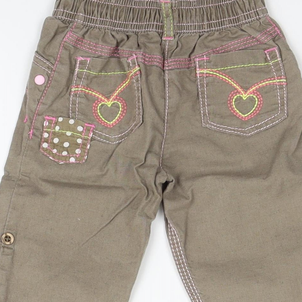 Marks and Spencer Girls Beige   Track Pants Trousers Size 3-6 Months