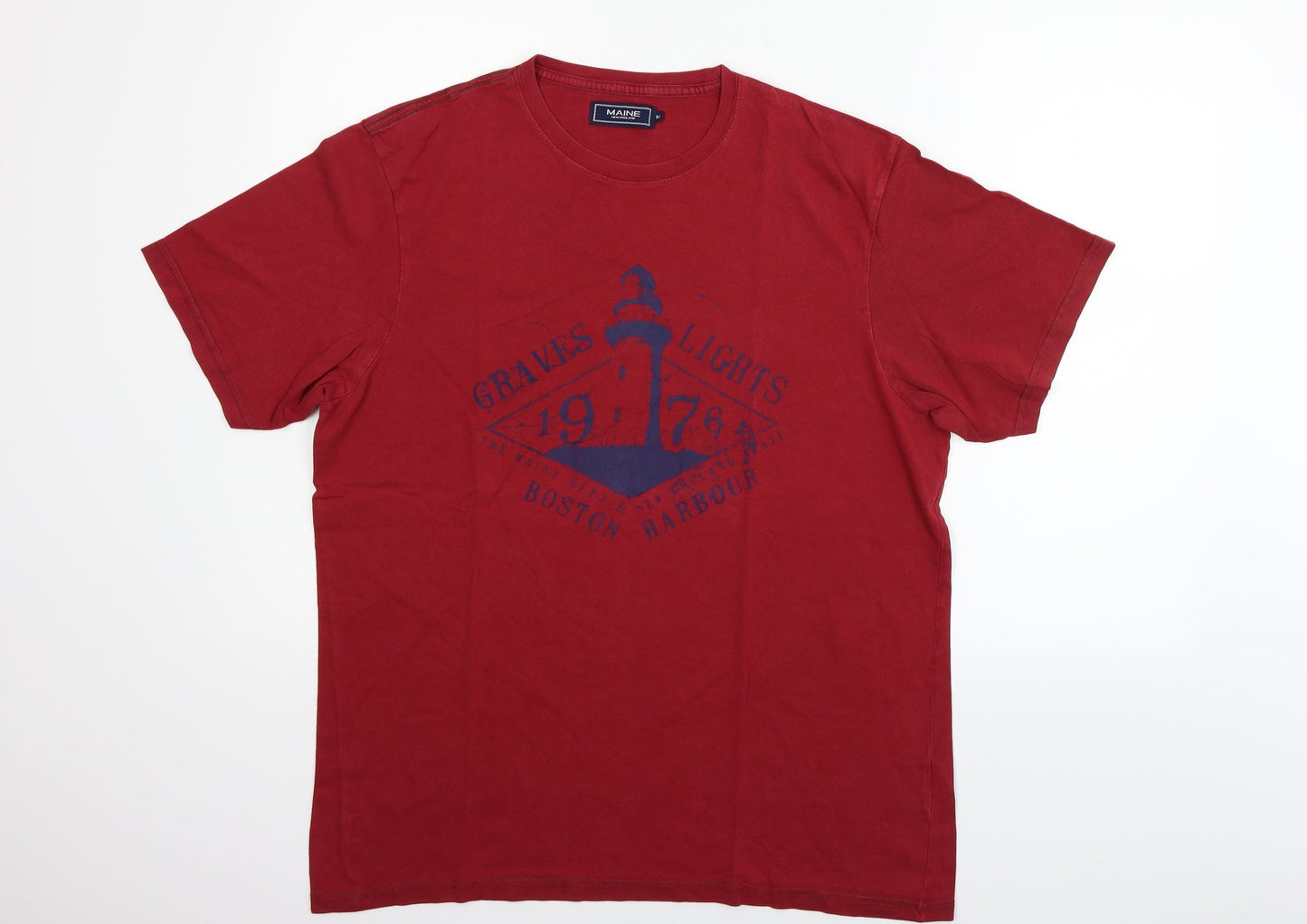 Maine Mens Red    T-Shirt Size M