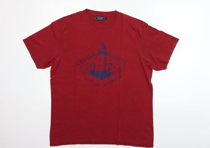 Maine Mens Red    T-Shirt Size M
