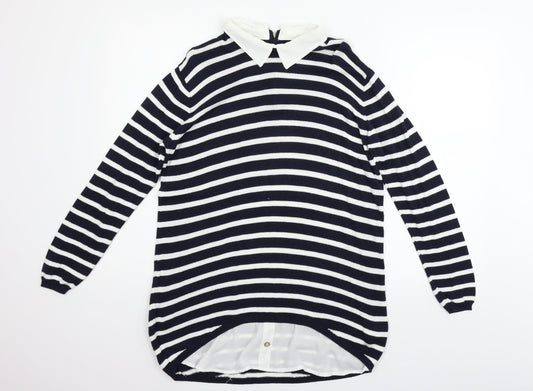 Atmosphere Womens Blue Striped  Pullover Jumper Size 12