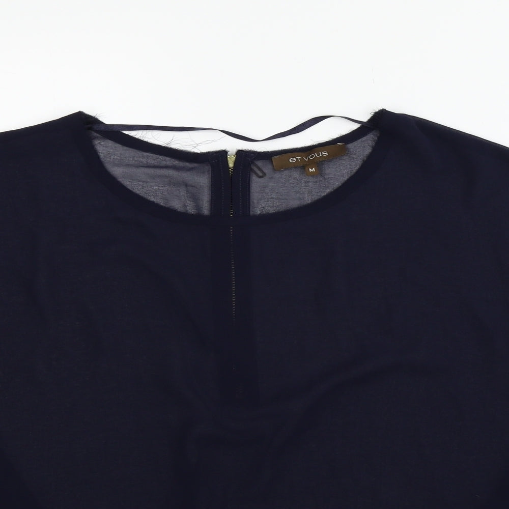 Womens UK Size M Et Vous Blue Basic Blouse
