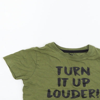 Primark Boys Green   Basic T-Shirt Size 2-3 Years