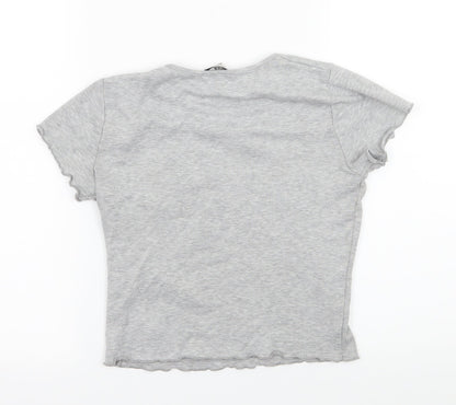 Miss Evie Girls Grey  Jersey Basic T-Shirt Size 11-12 Years  - It's a long story
