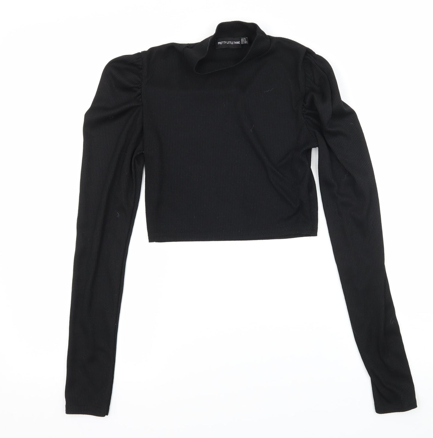Womens UK Size 8 PRETTYLITTLETHING Black Basic T-Shirt