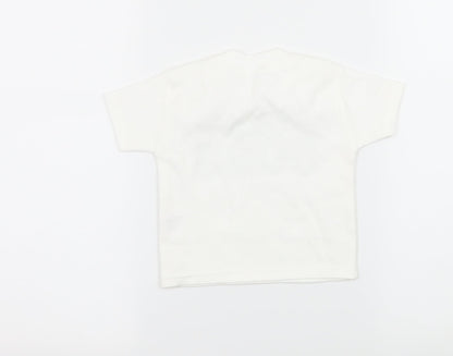 Preworn Baby White  Jersey Basic T-Shirt Size 0-3 Months  - Mini Boss