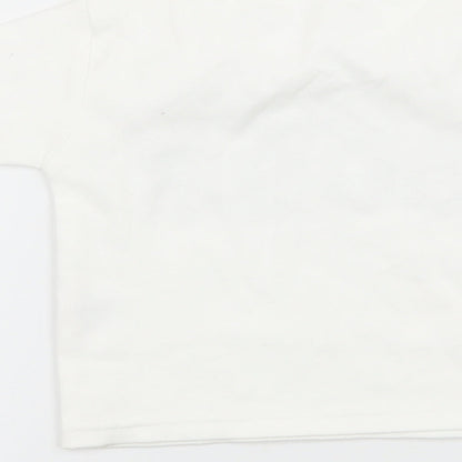 Preworn Baby White  Jersey Basic T-Shirt Size 0-3 Months  - Mini Boss
