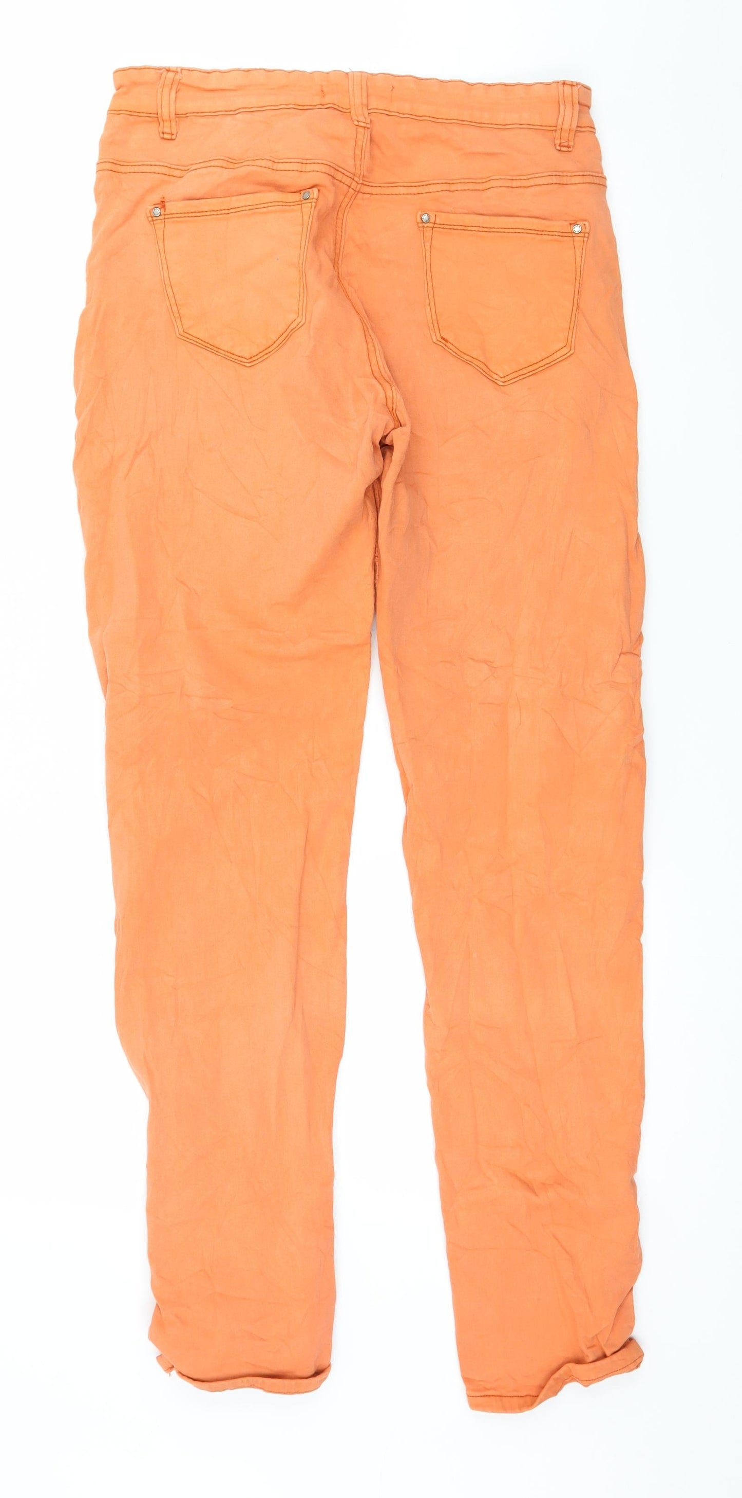 Voggo Womens Orange  Denim Skinny Jeans Size 34 in L20 in