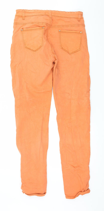 Voggo Womens Orange  Denim Skinny Jeans Size 34 in L20 in