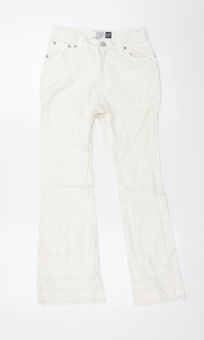 Gap Girls White  Denim Flared Jeans Size 12 Years