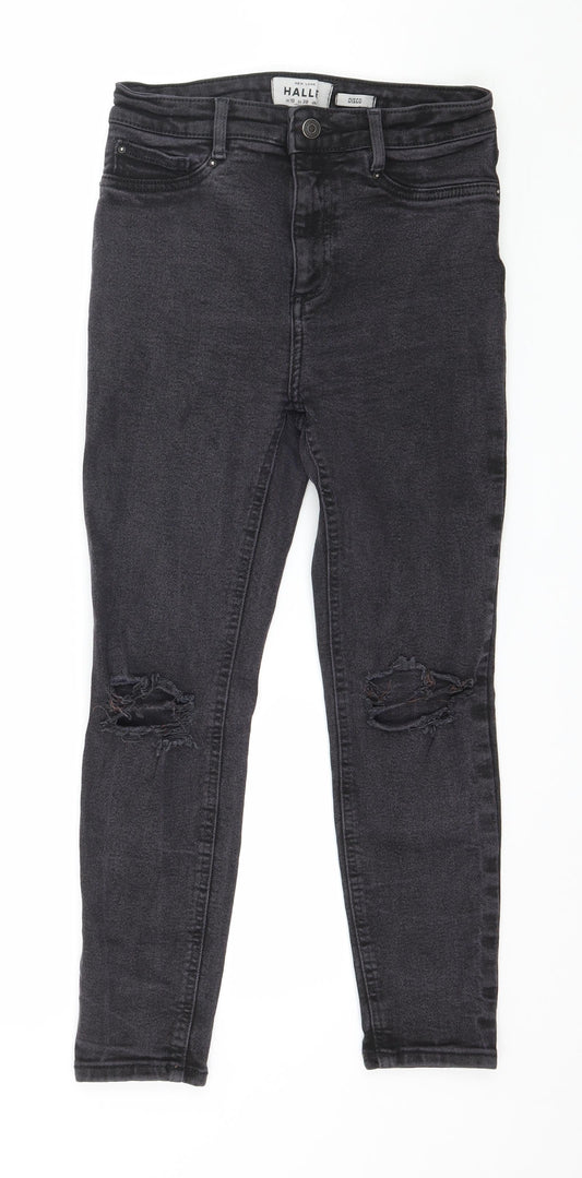 New Look Womens Grey  Denim Skinny Jeans Size 10 L24 in