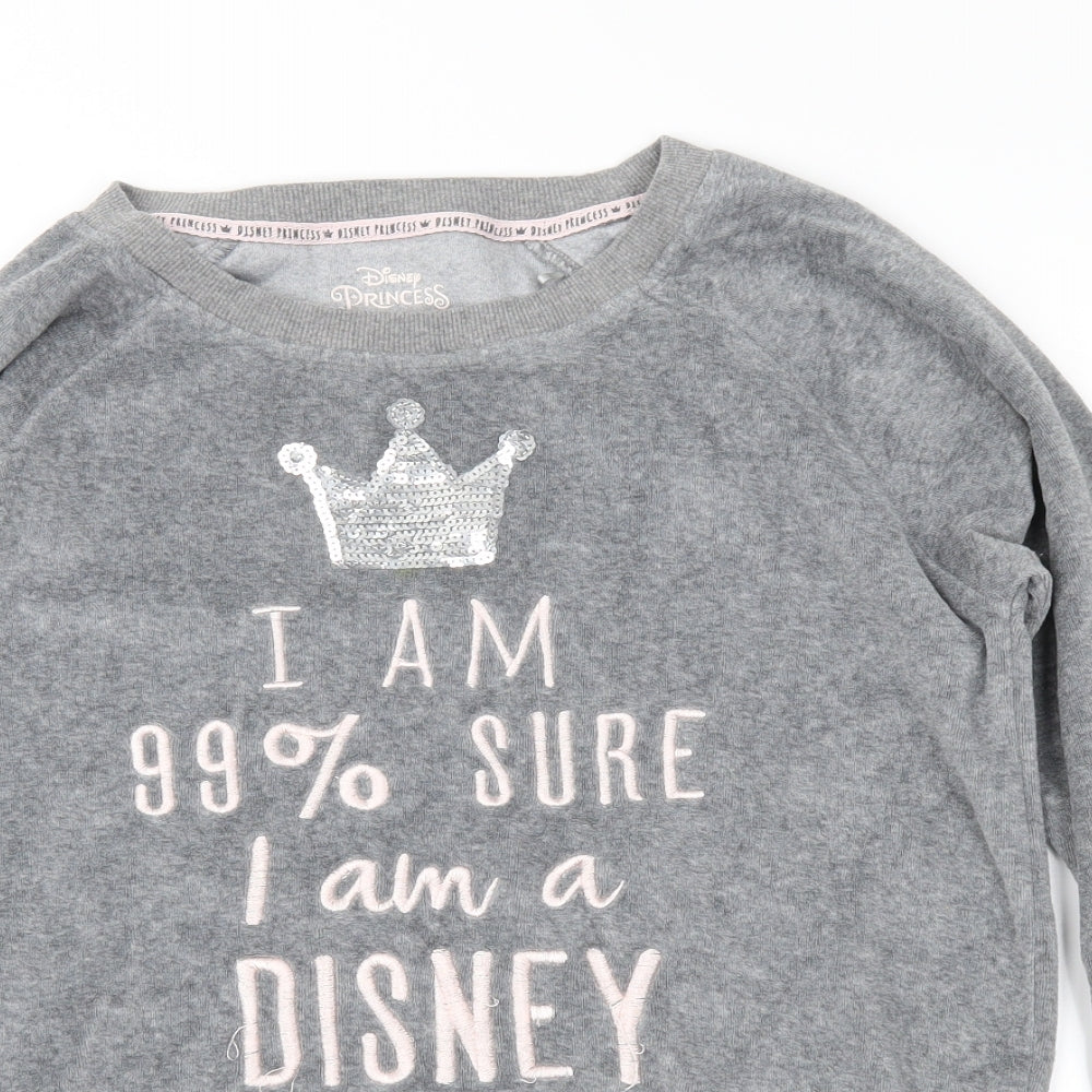 Disney Womens Grey Geometric  Top Pyjama Top Size S