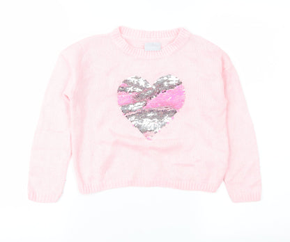 Matalan Girls Pink   Pullover Jumper Size 5 Years