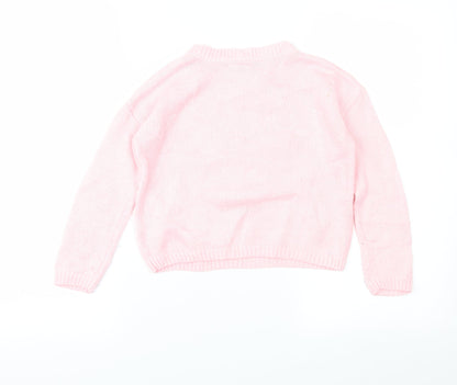 Matalan Girls Pink   Pullover Jumper Size 5 Years