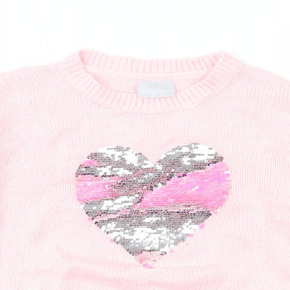 Matalan Girls Pink   Pullover Jumper Size 5 Years