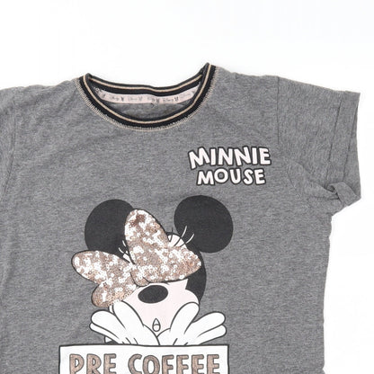 Disney Womens Grey Geometric  Top Pyjama Top Size S  - Minnie Mouse
