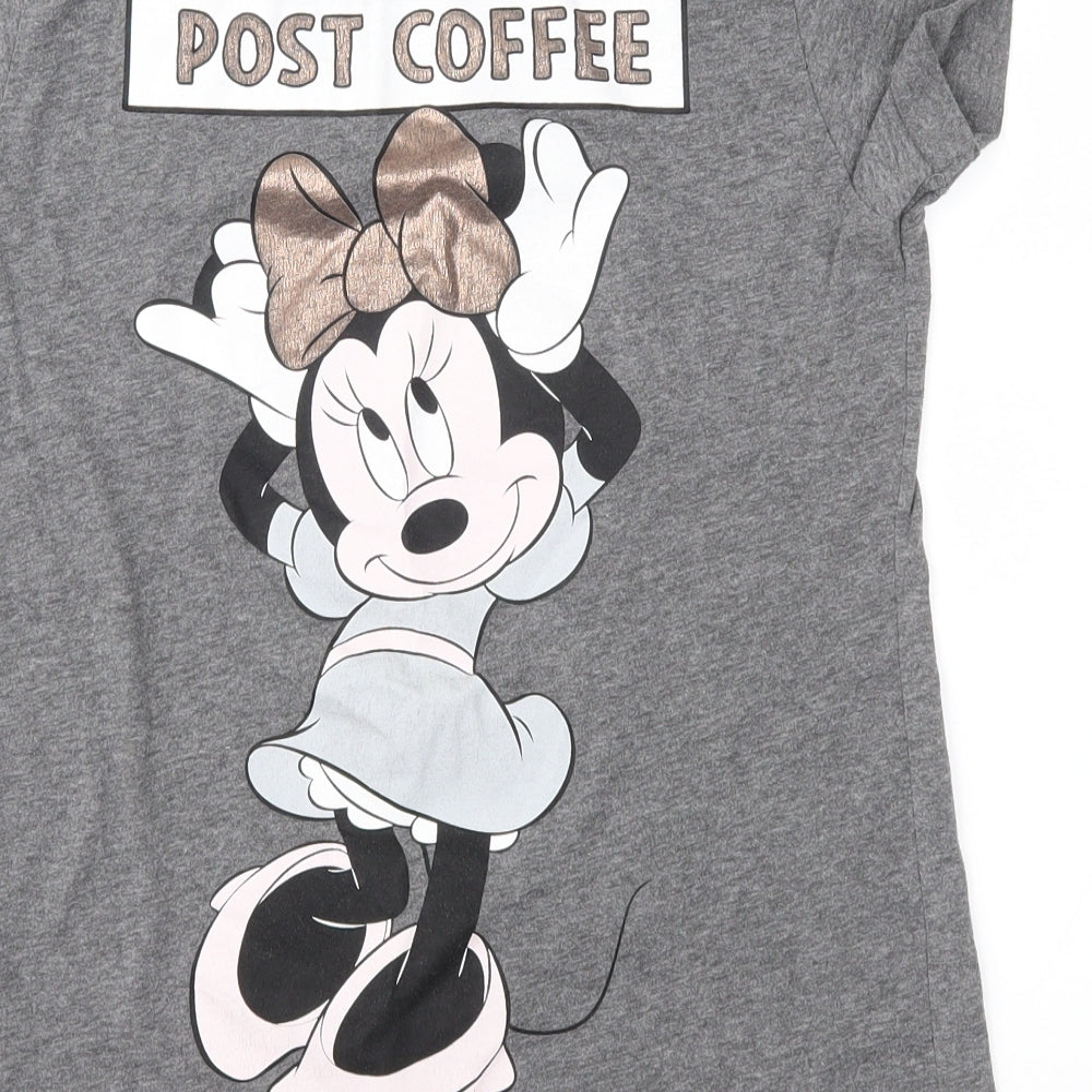 Disney Womens Grey Geometric  Top Pyjama Top Size S  - Minnie Mouse