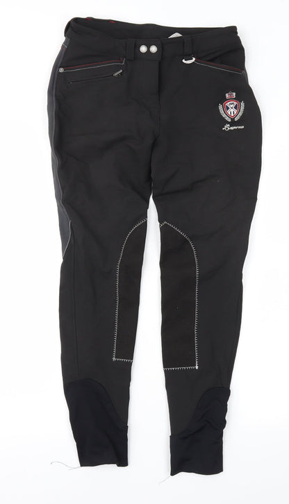 DECATHLON Womens Black   Cropped Trousers Size 8 L26 in - Jodhpurs