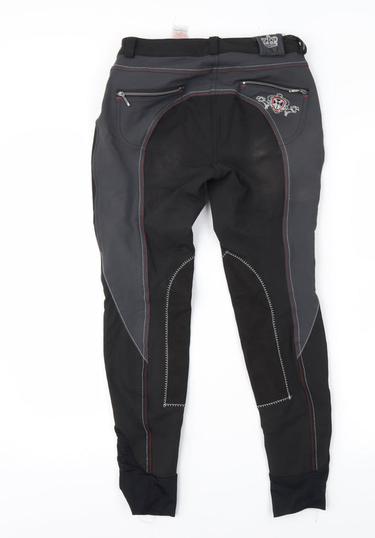 DECATHLON Womens Black   Cropped Trousers Size 8 L26 in - Jodhpurs