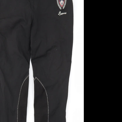 DECATHLON Womens Black   Cropped Trousers Size 8 L26 in - Jodhpurs