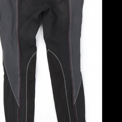 DECATHLON Womens Black   Cropped Trousers Size 8 L26 in - Jodhpurs