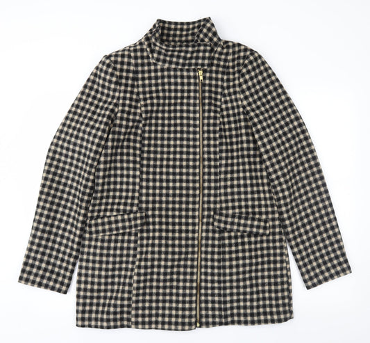 George Womens Brown Check  Overcoat Coat Size 12