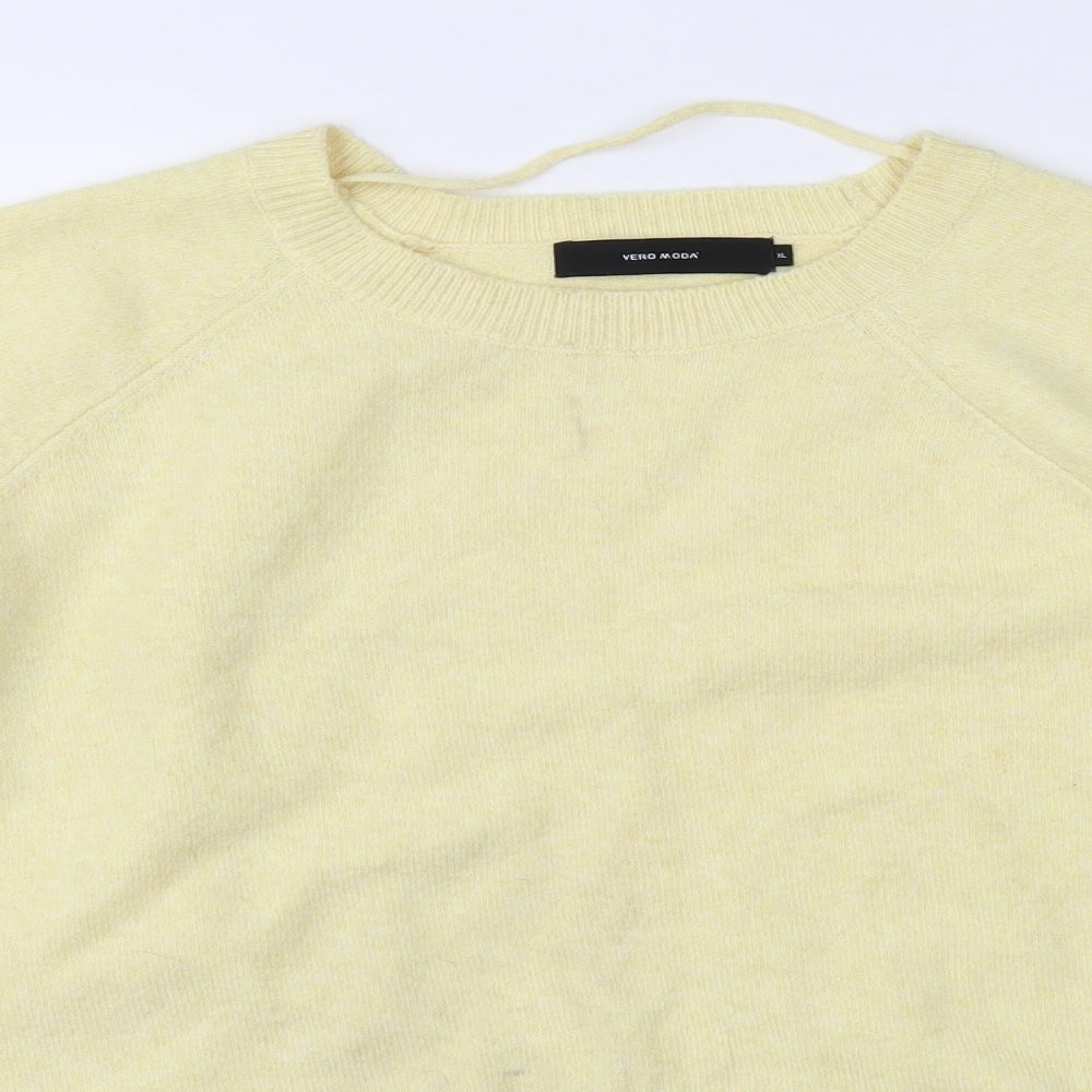 Vero Moda Womens Yellow  Knit Pullover Jumper Size XL
