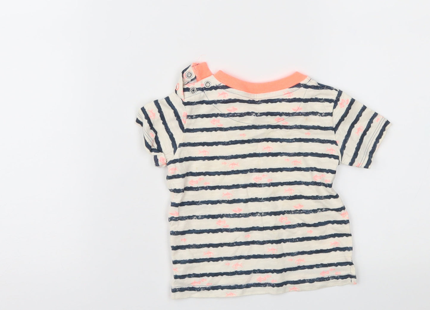 Marks and Spencer Baby White Striped  Basic T-Shirt Size 0-3 Months