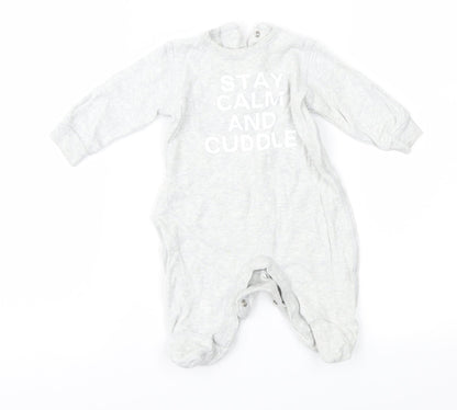 Matalan Baby Grey Polka Dot  Babygrow One-Piece Size 0-3 Months