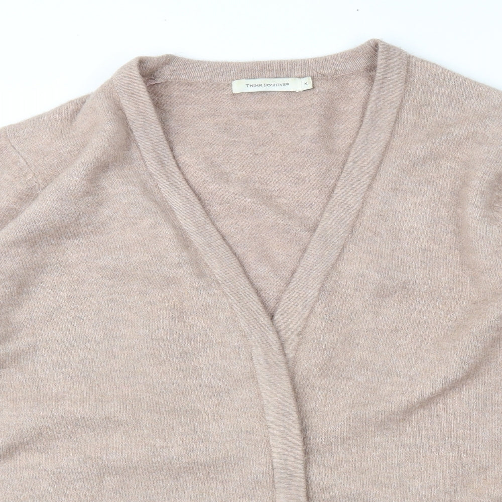 THINK POSITIVE Womens Brown   Cardigan Jumper Size XL