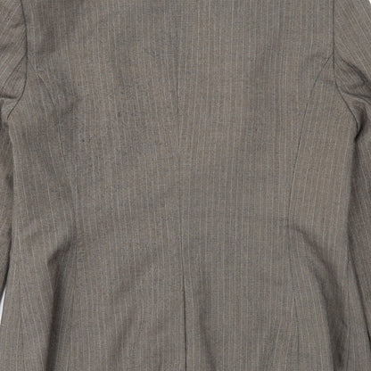 NEXT Womens Brown Striped  Jacket Suit Jacket Size 12