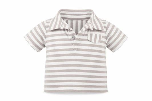 Adams Boys Brown Striped  Basic Polo Size 9-12 Months
