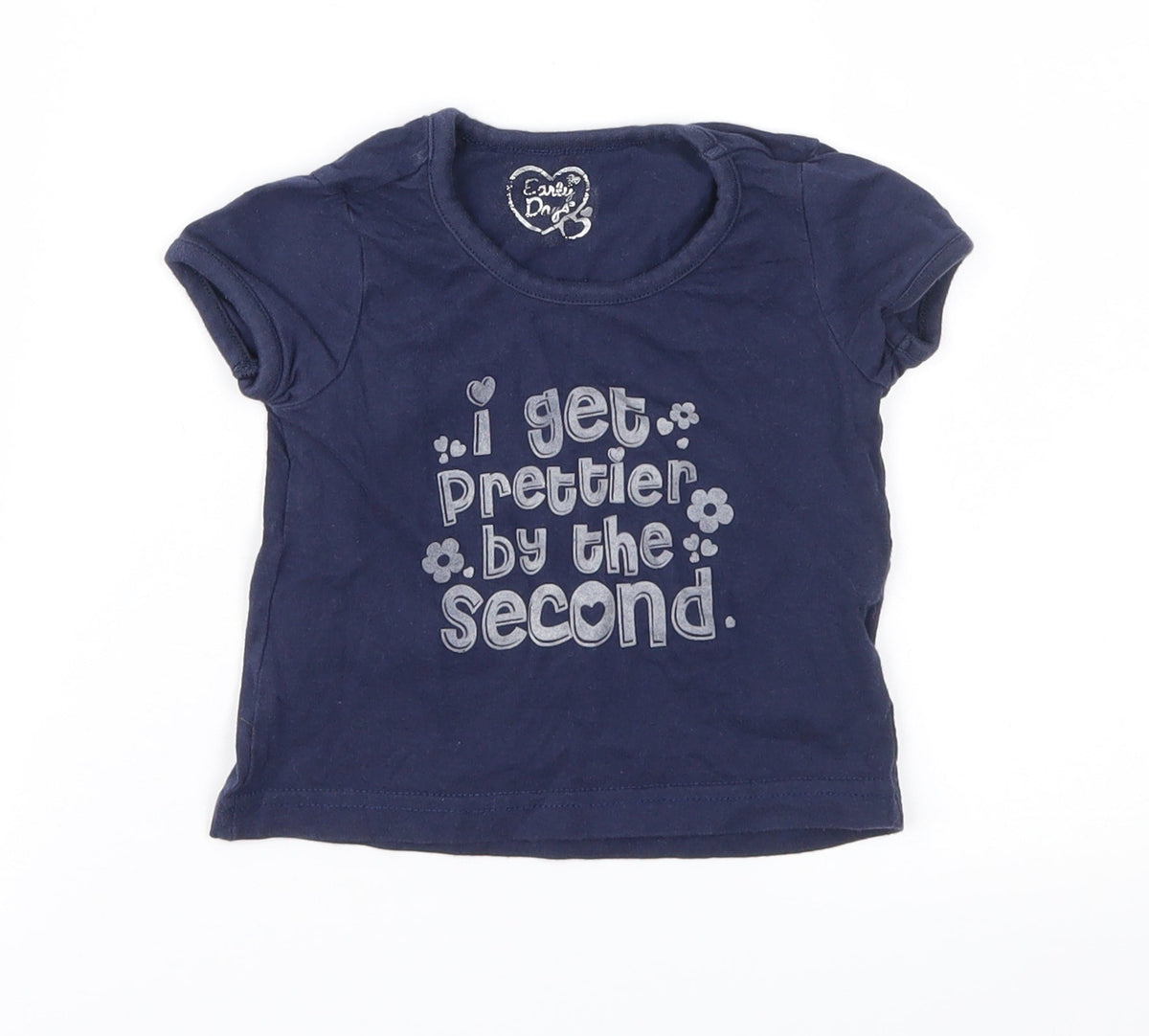 Early Days Girls Blue   Basic T-Shirt Size 9-12 Months