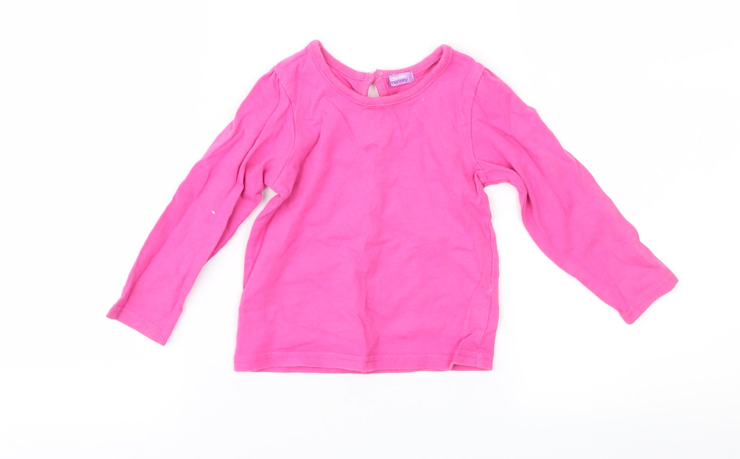 Cheeky monkey Girls Pink   Basic T-Shirt Size 12-18 Months