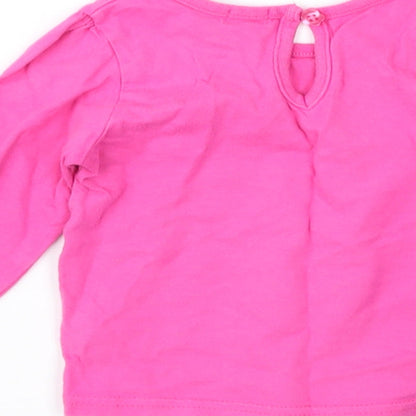 Cheeky monkey Girls Pink   Basic T-Shirt Size 12-18 Months