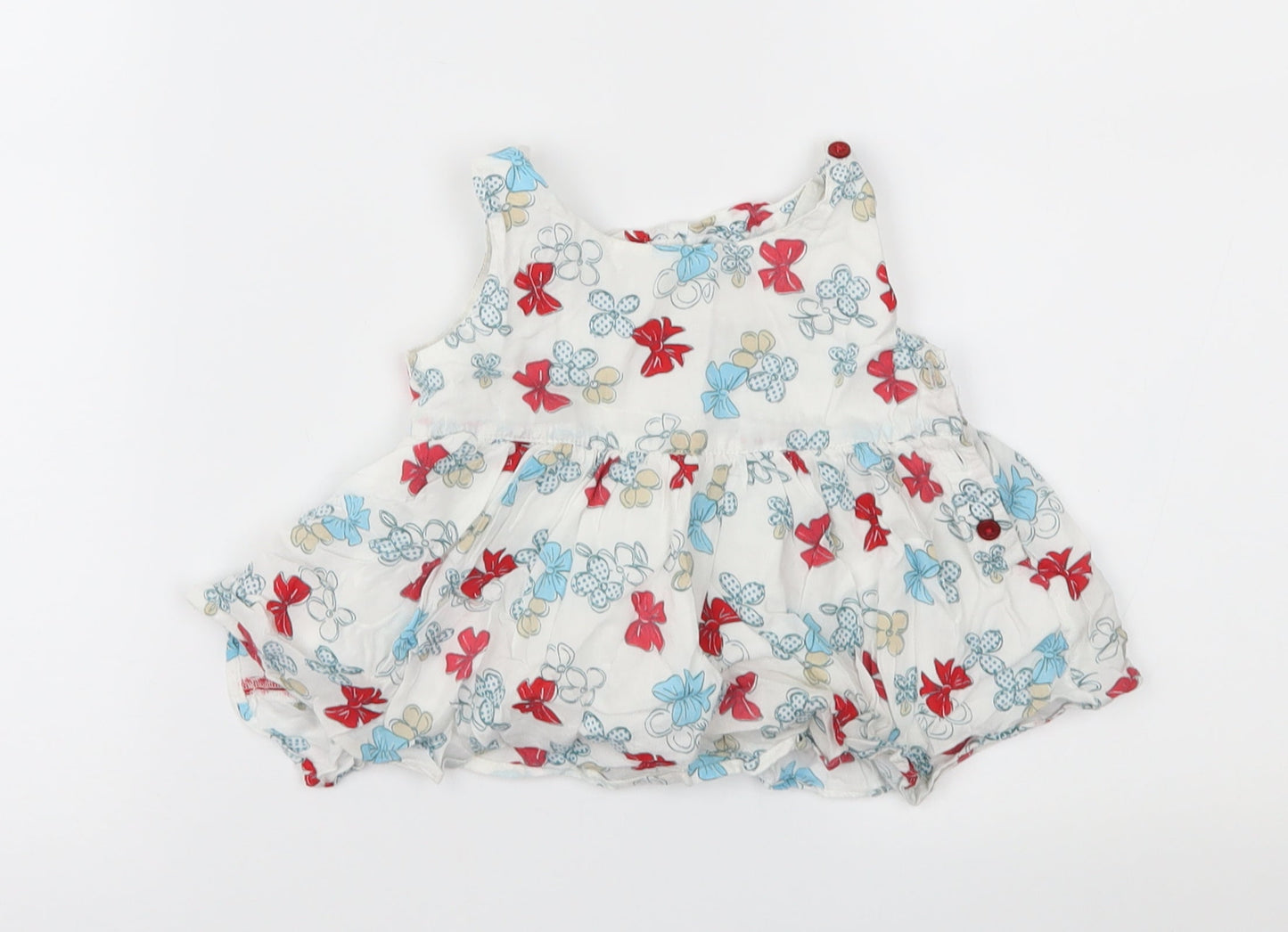 Marks and Spencer Girls White Geometric  Fit & Flare  Size 12-18 Months