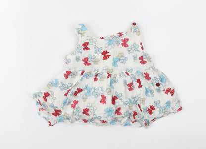 Marks and Spencer Girls White Geometric  Fit & Flare  Size 12-18 Months