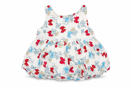 Marks and Spencer Girls White Geometric  Fit & Flare  Size 12-18 Months