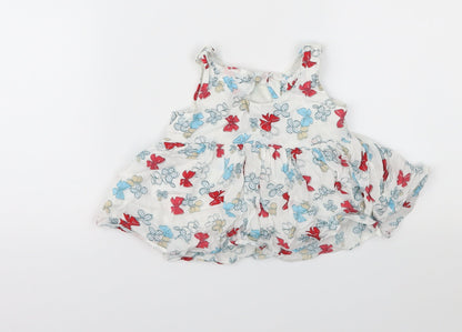 Marks and Spencer Girls White Geometric  Fit & Flare  Size 12-18 Months